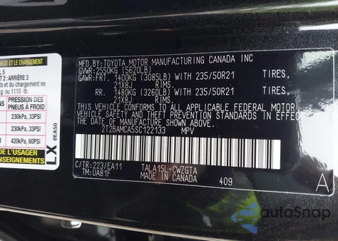 2025 Lexus Rx 350 Premium from USA, damaged, VIN 2T2BAMCA5SC122133